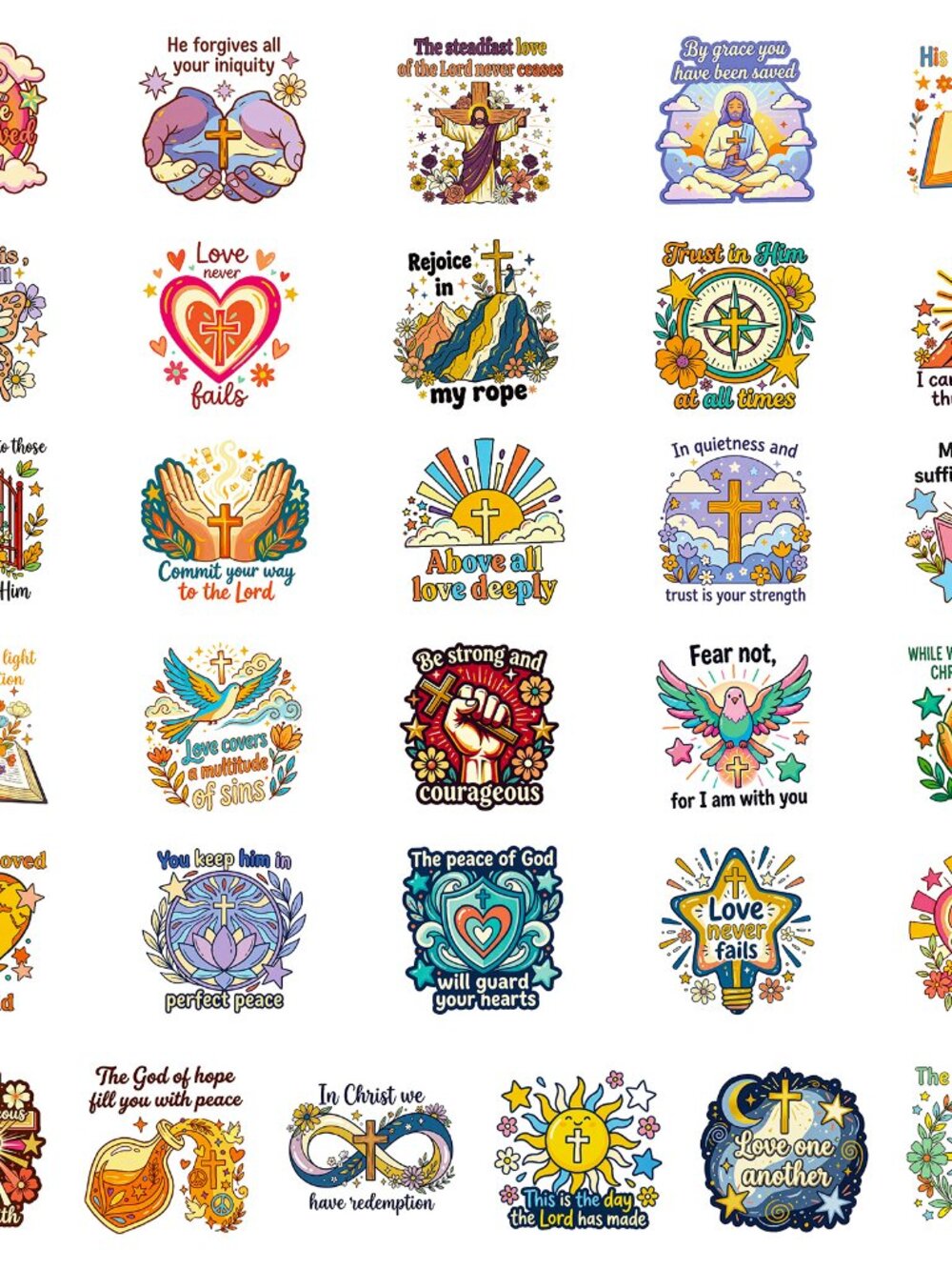 56PCS Christian Jesus Faith Stickers Waterproof PVC Bible Quote Vinyl Decals - Picture 4 of 6